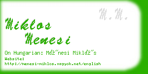miklos menesi business card